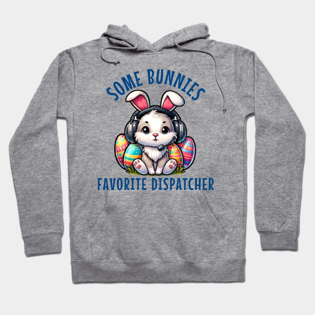 Some Bunnies Favorite Dispatcher Easter Thin Gold Line 911 First Responder Gift for Dispatch Operator Hoodie by Shirts by Jamie